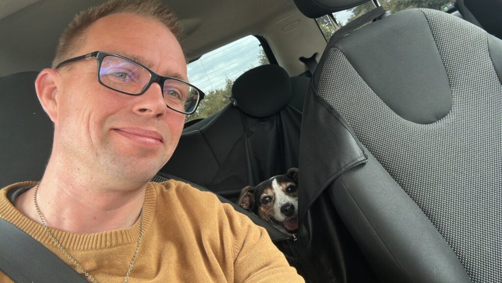 Stepan Hlucháň, author of PancreasZen, with his dog Pasha, August 2025