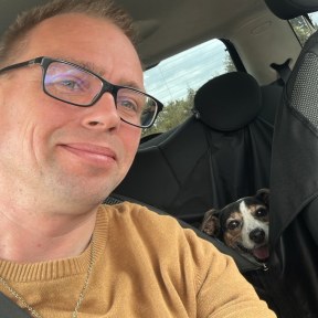 Štěpán Hlucháň, author of PancreasZen, with his dog Pasha